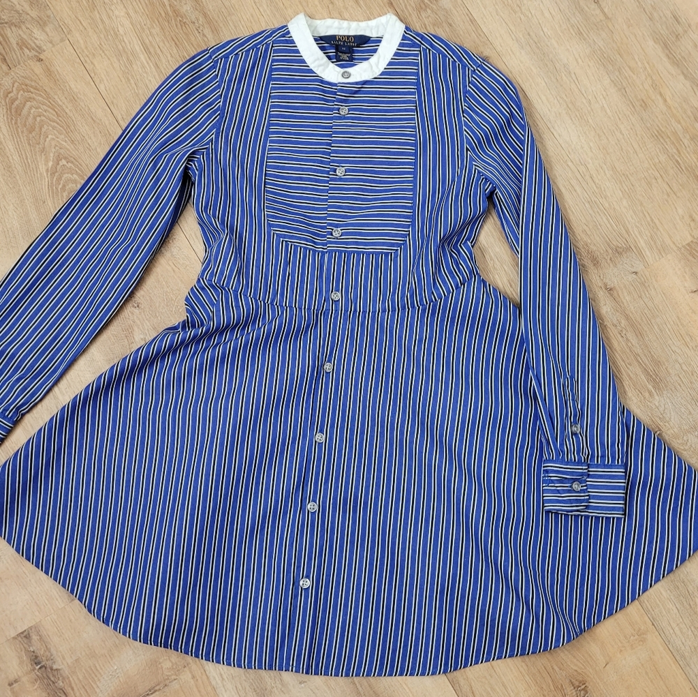 Polo Ralph Lauren girls striped poplin dress 12